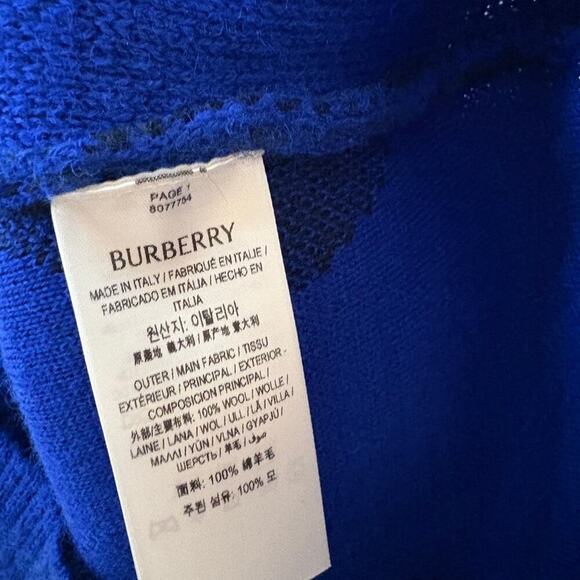 Burberry argyle-check wool cardigan L - Picture 6 of 7